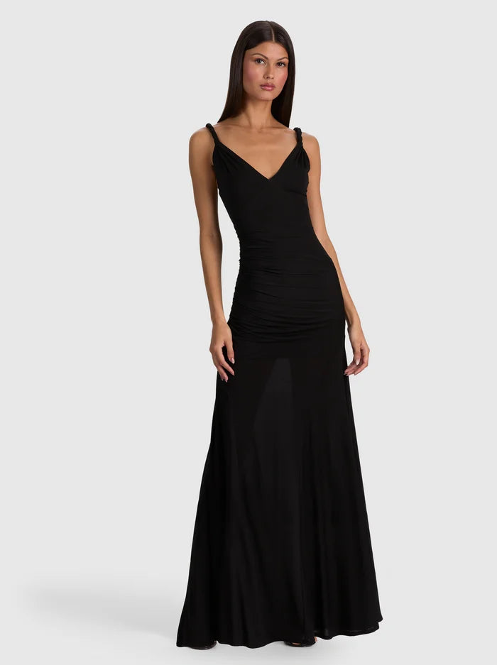 ABITO LUNGO BIANCA CON SPALLINE TWIST-ALICE + OLIVIA