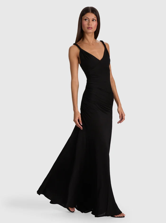 ABITO LUNGO BIANCA CON SPALLINE TWIST-ALICE + OLIVIA