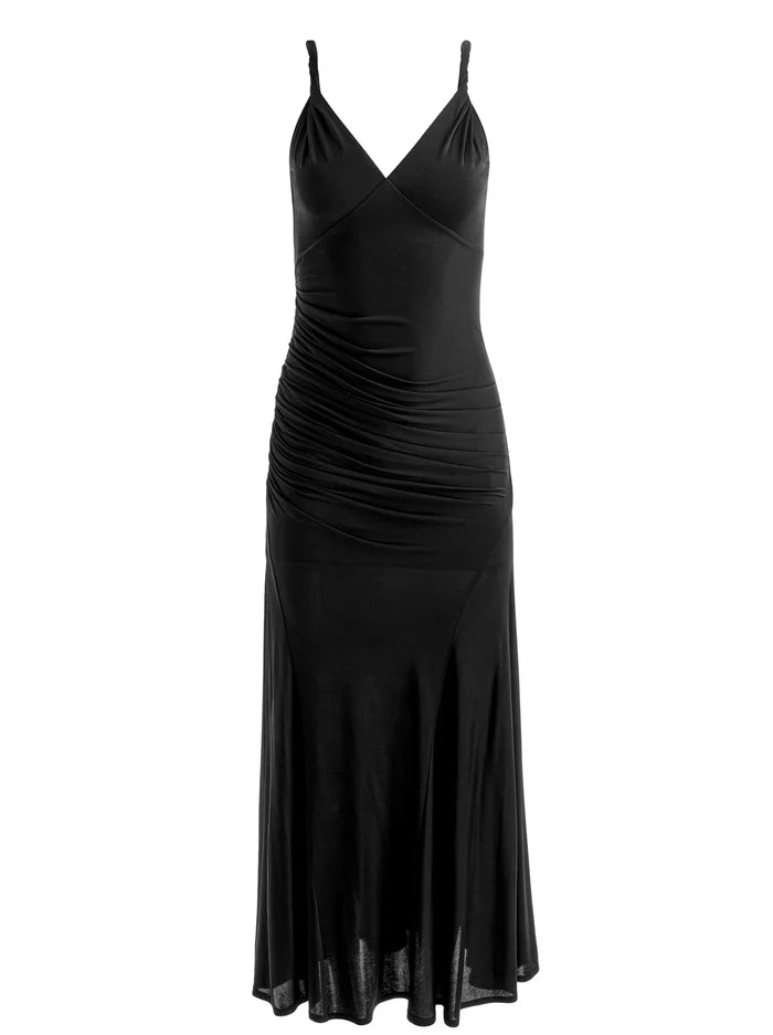 ABITO LUNGO BIANCA CON SPALLINE TWIST-ALICE + OLIVIA