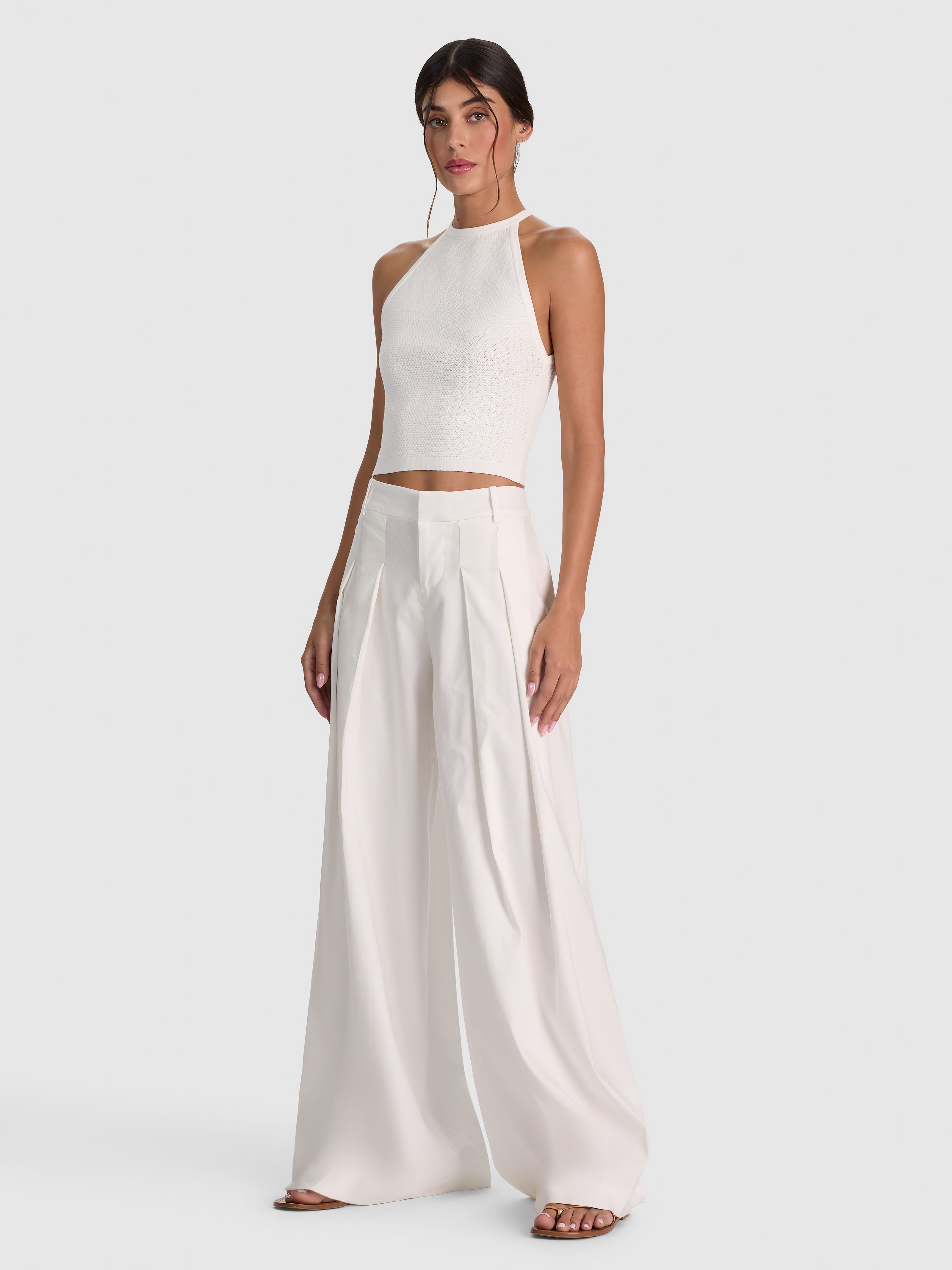 BLAIRE PLEATED PANT-OFF WHITE-ALICE + OLIVIA