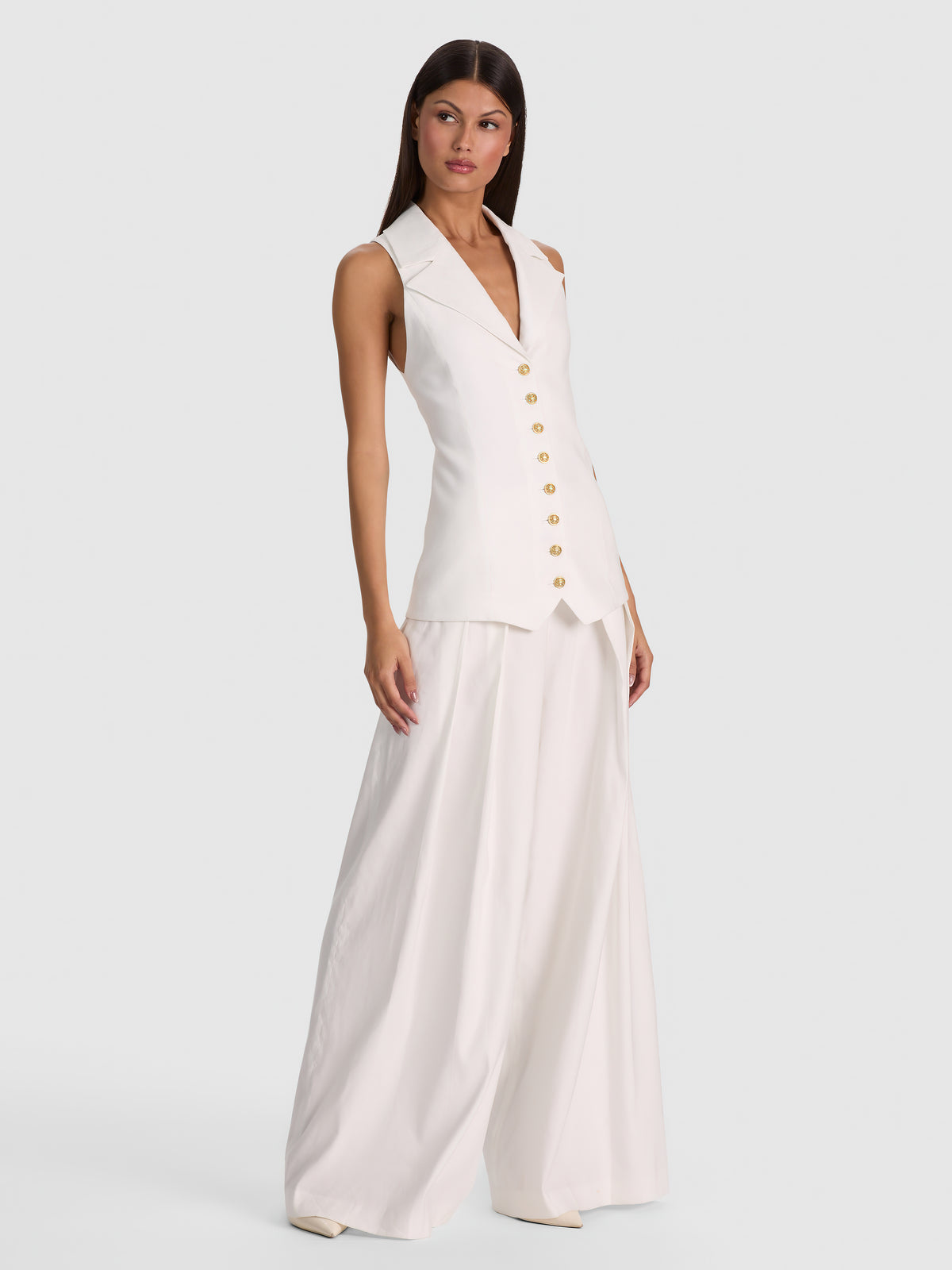 PAT LINEN VEST - OFF WHITE