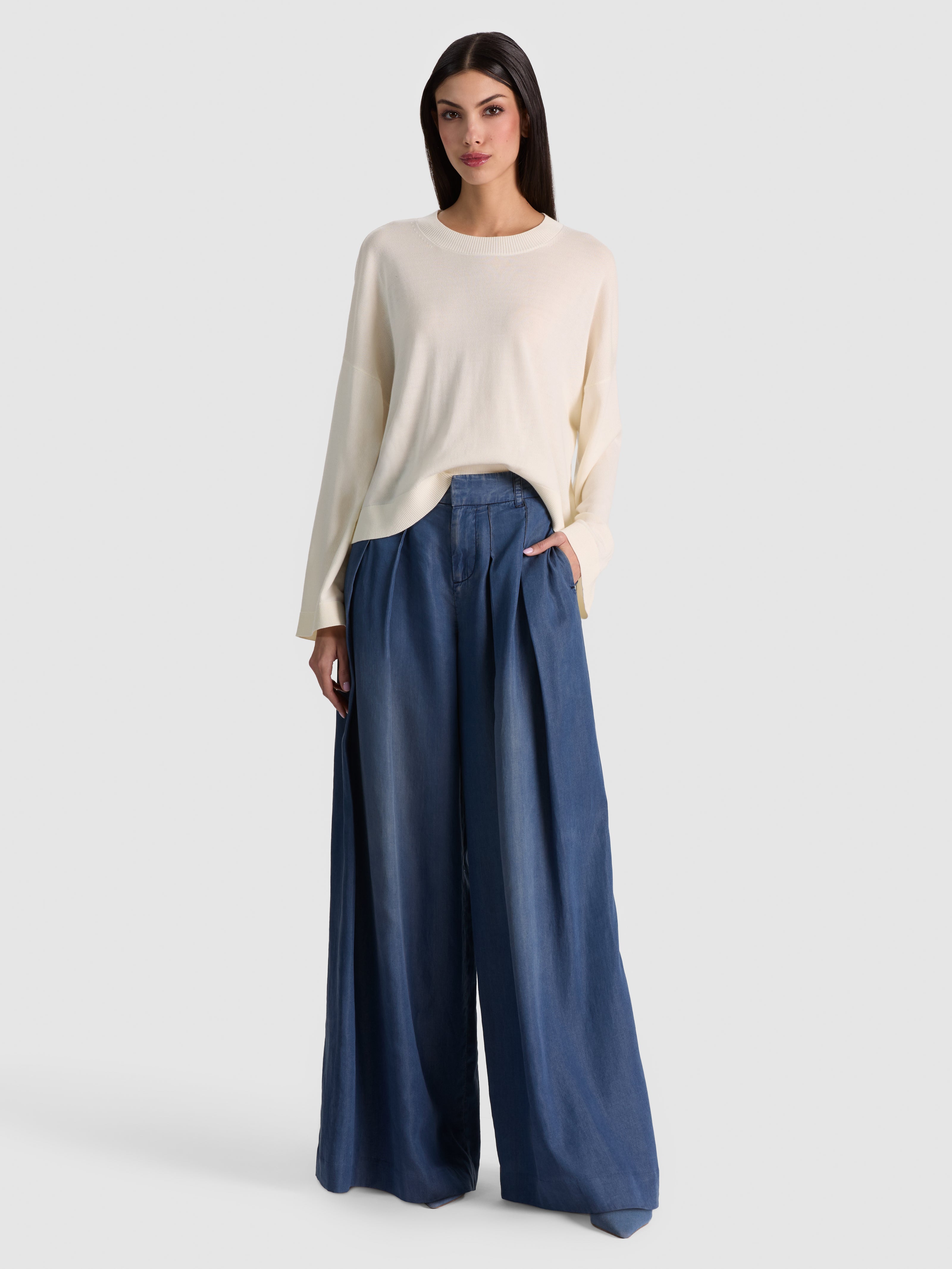 MARGIE BOXY PULLOVER-SOFT WHITE-ALICE + OLIVIA