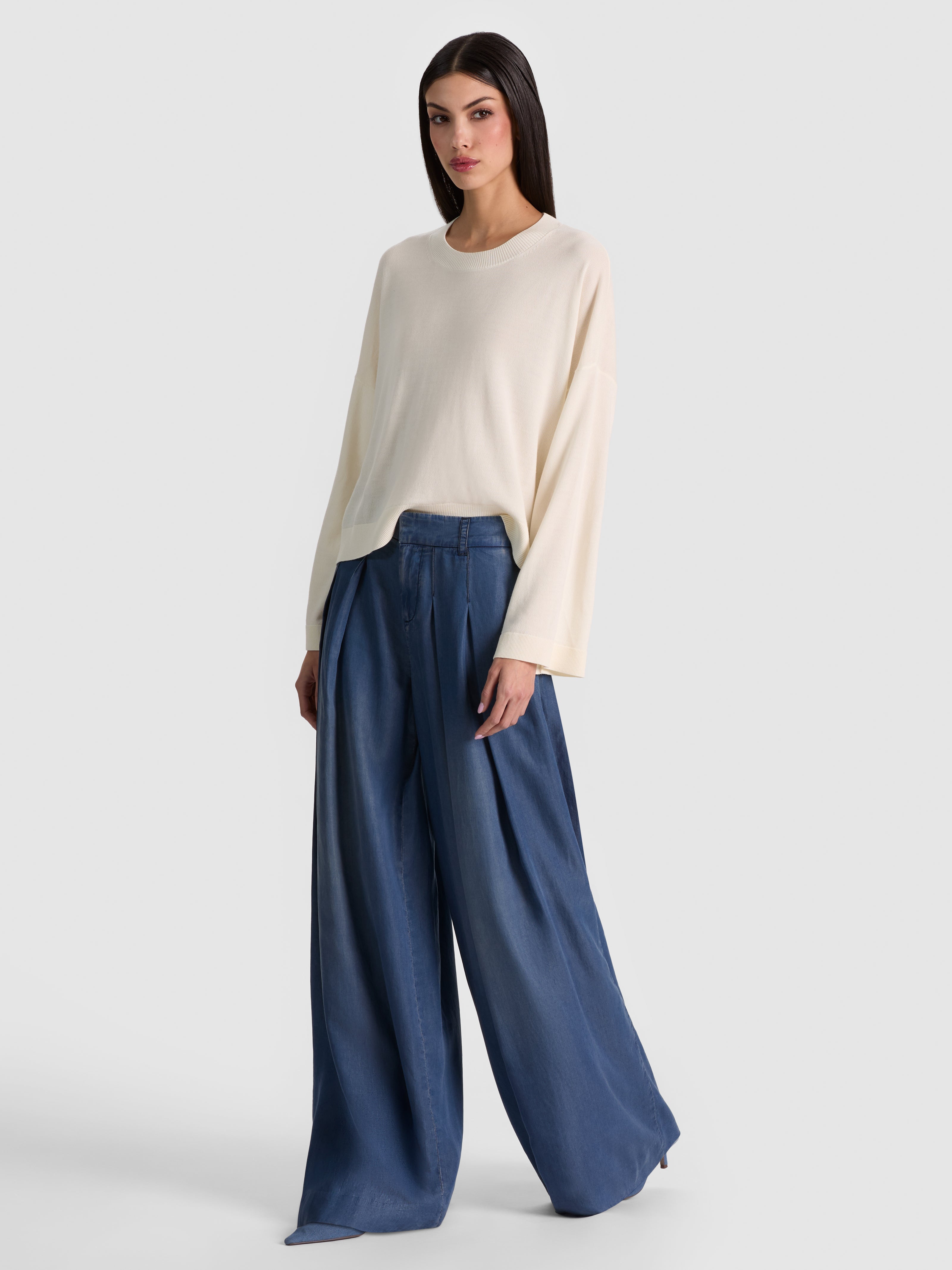 MARGIE BOXY PULLOVER-SOFT WHITE-ALICE + OLIVIA