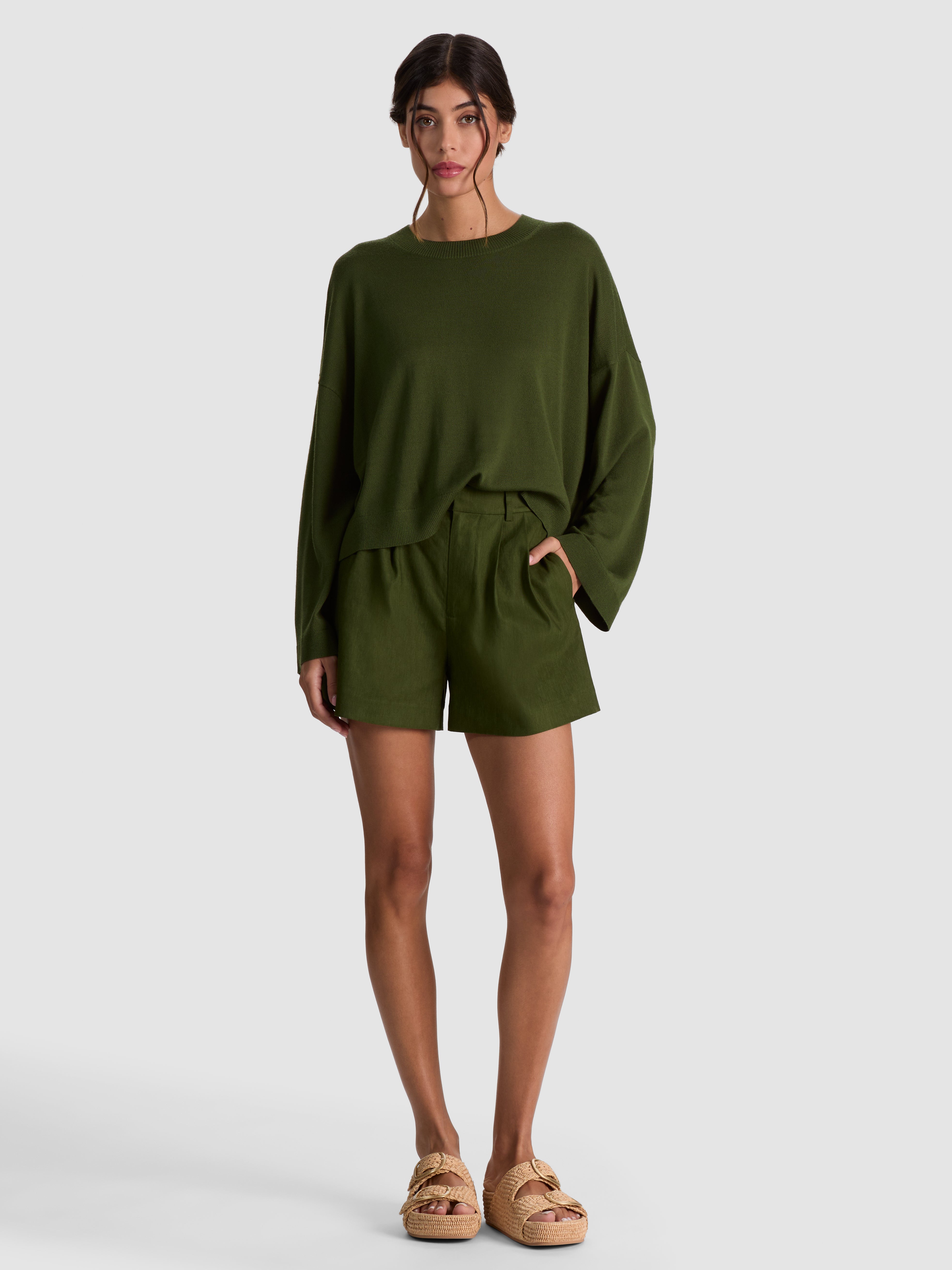 MARGIE BOXY PULLOVER in DARK FERN | ALICE + OLIVIA