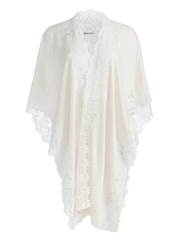 CHÂLE ÉCHARPE BETTIE AVEC BORDURE EN DENTELLE-ALICE + OLIVIA