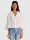 MARGAUX TIE FRONT BLOUSE-OFF WHITE-ALICE + OLIVIA