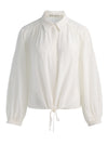 MARGAUX TIE FRONT BLOUSE-OFF WHITE-ALICE + OLIVIA