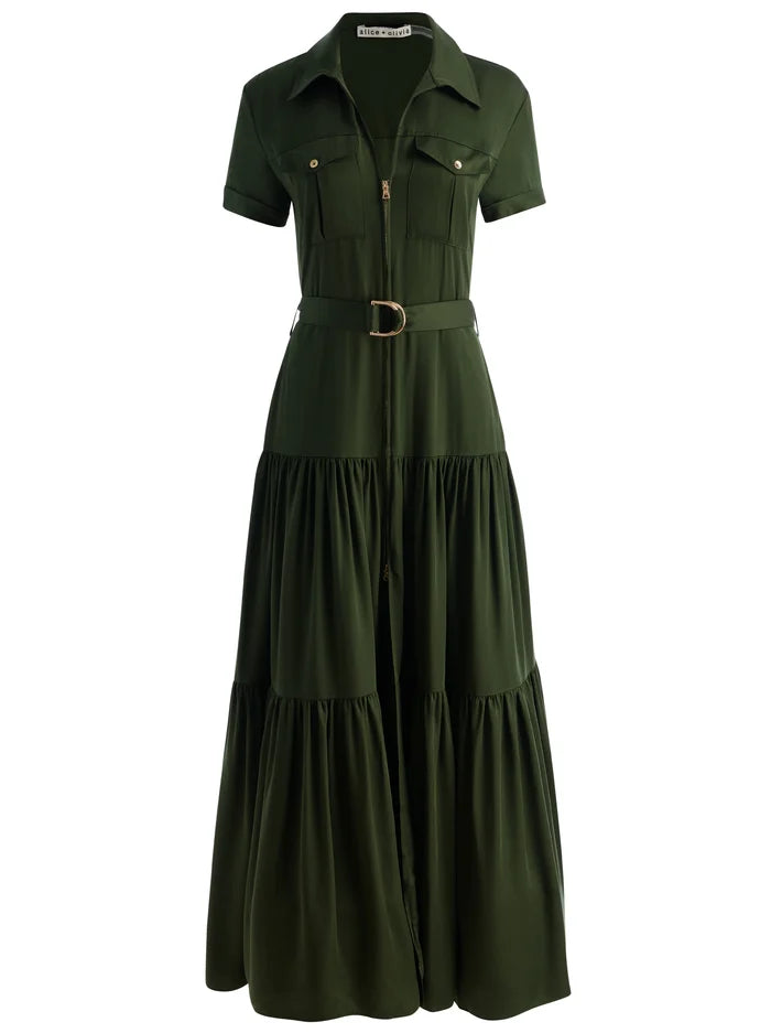 LUCY MAXI SHIRT DRESS - FELCE SCURO