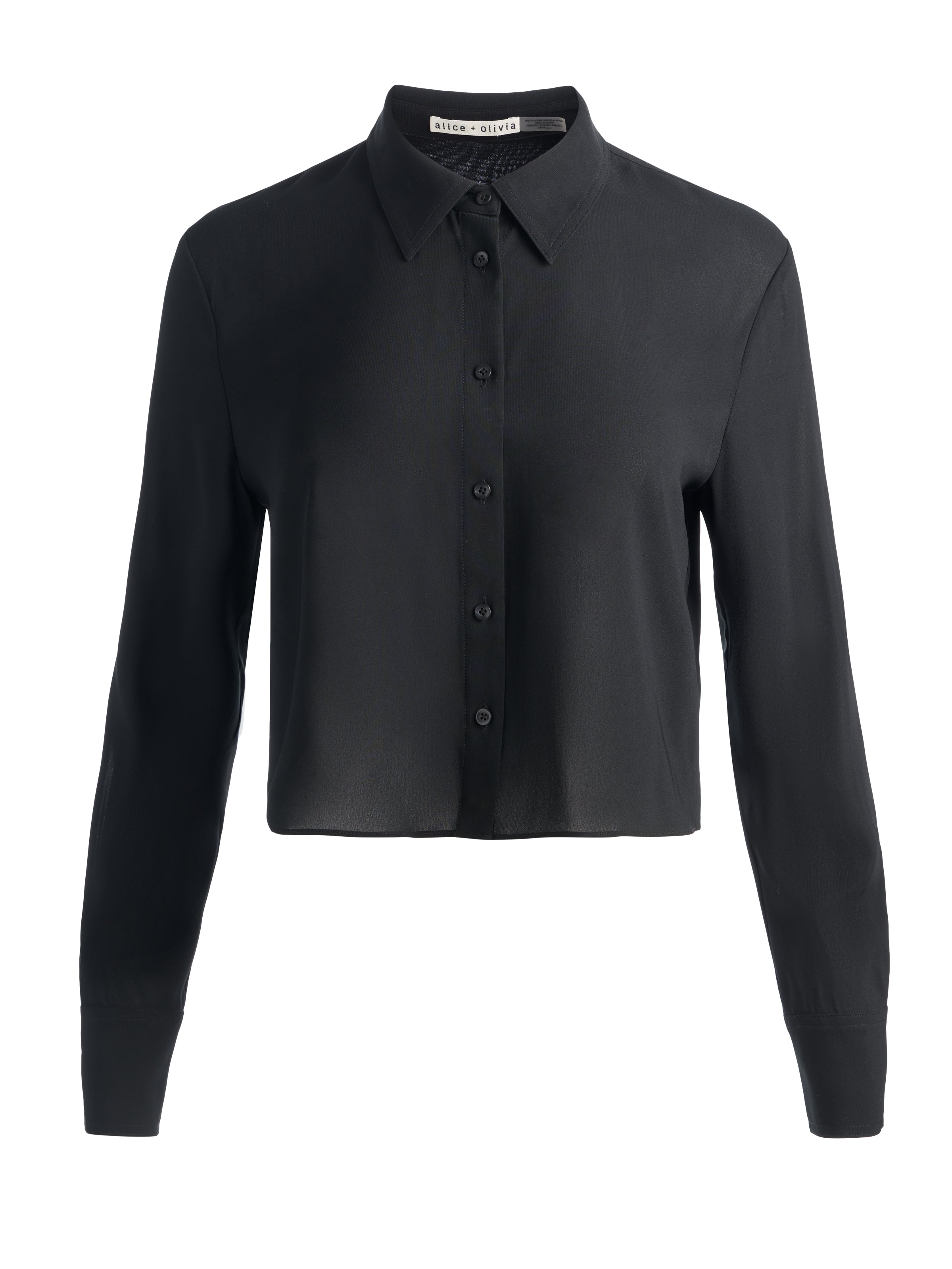 LEON BUTTON DOWN-Black-ALICE + OLIVIA
