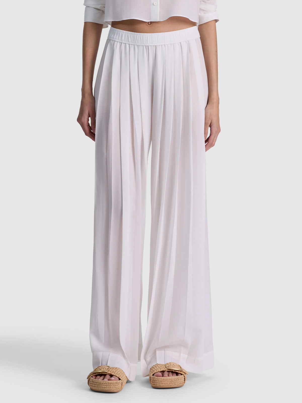 JENNA PLTD WIDE LEG PANT - BIANCO SPORCO
