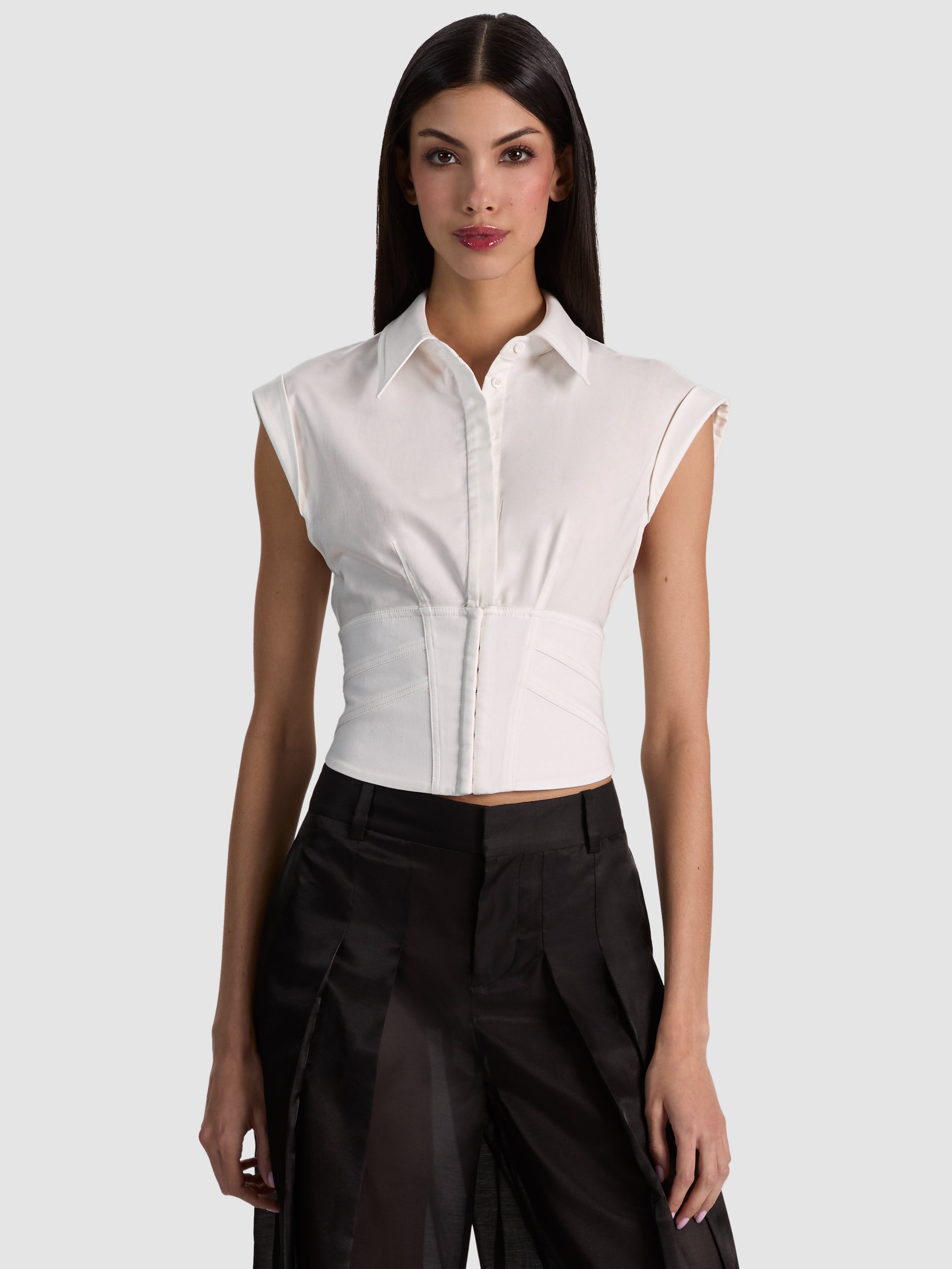 HAUT AJUSTÉ EN FAUX CORSET KIM-ALICE + OLIVIA
