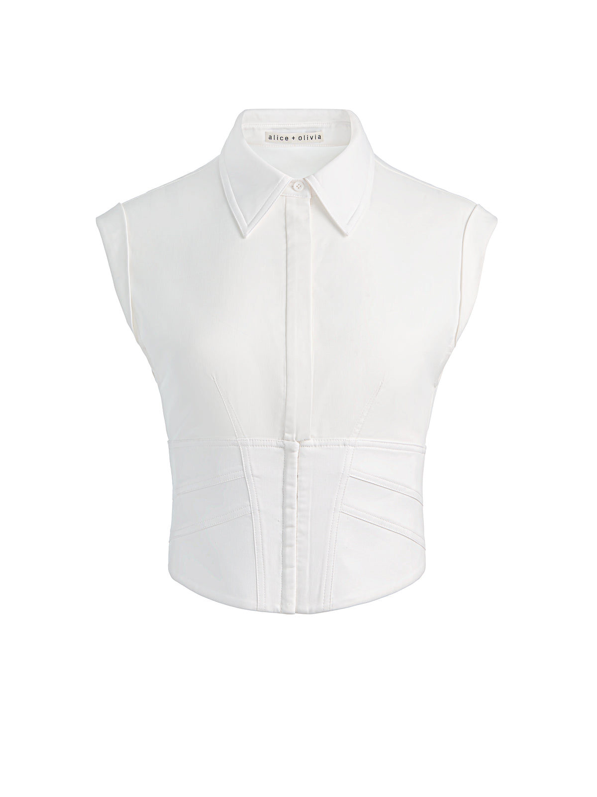 KIM CORSET BUTTON DOWN - OFF WHITE