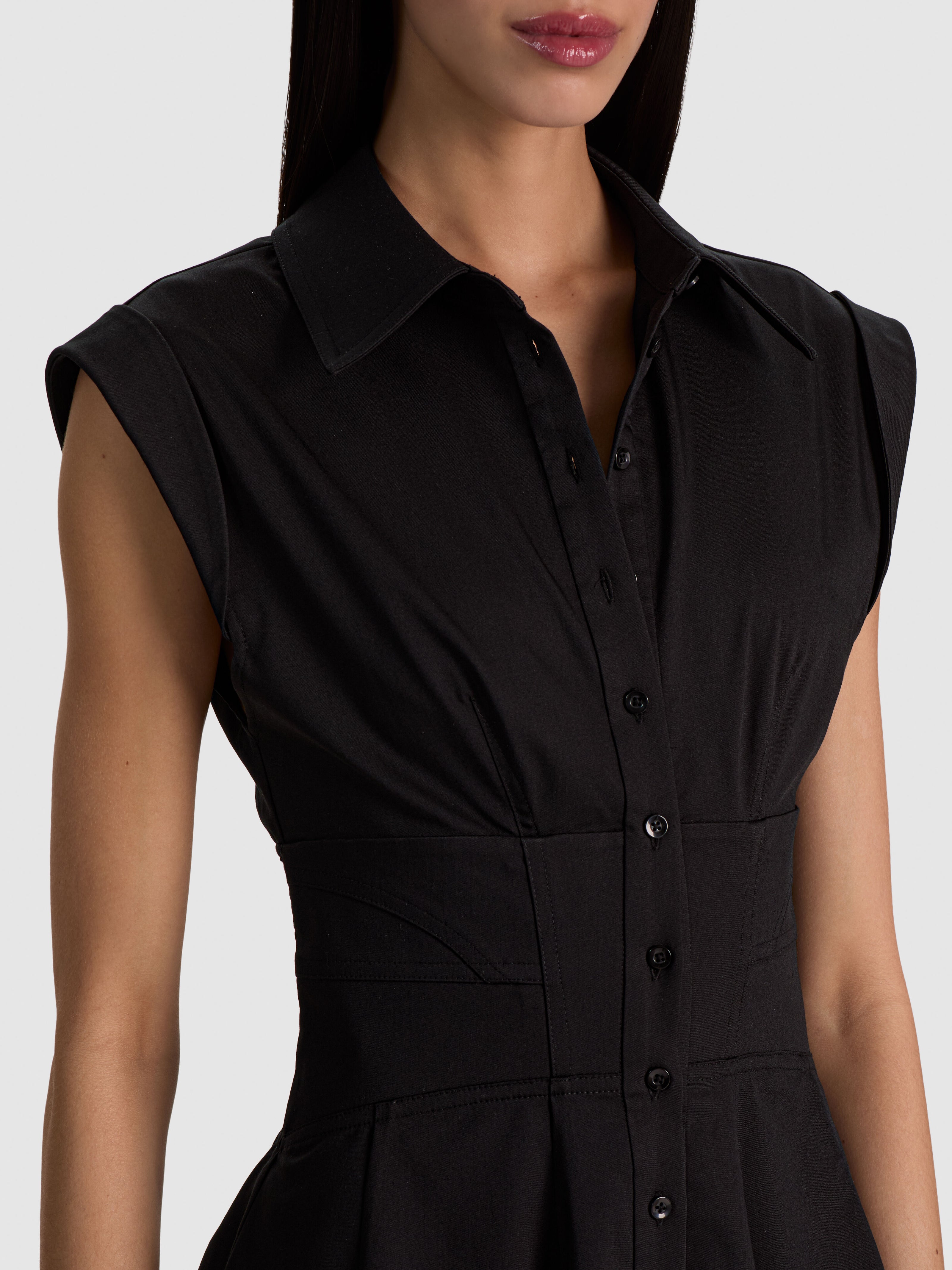 ROBE-CHEMISE COURTE ÉVASÉE À CORSET EMPANNE KIM-ALICE + OLIVIA
