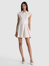 KIM PANELED CORSET FLARED MINI SHIRT DRESS-OFF WHITE-ALICE + OLIVIA