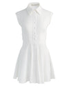 KIM PANELED CORSET FLARED MINI SHIRT DRESS-OFF WHITE-ALICE + OLIVIA