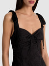 AMBRIE EMBR TIE STRAP ROBE COURTE GODET BRETELLES À NOUER-ALICE + OLIVIA