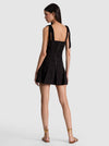 AMBRIE EMBR TIE STRAP ROBE COURTE GODET BRETELLES À NOUER-ALICE + OLIVIA