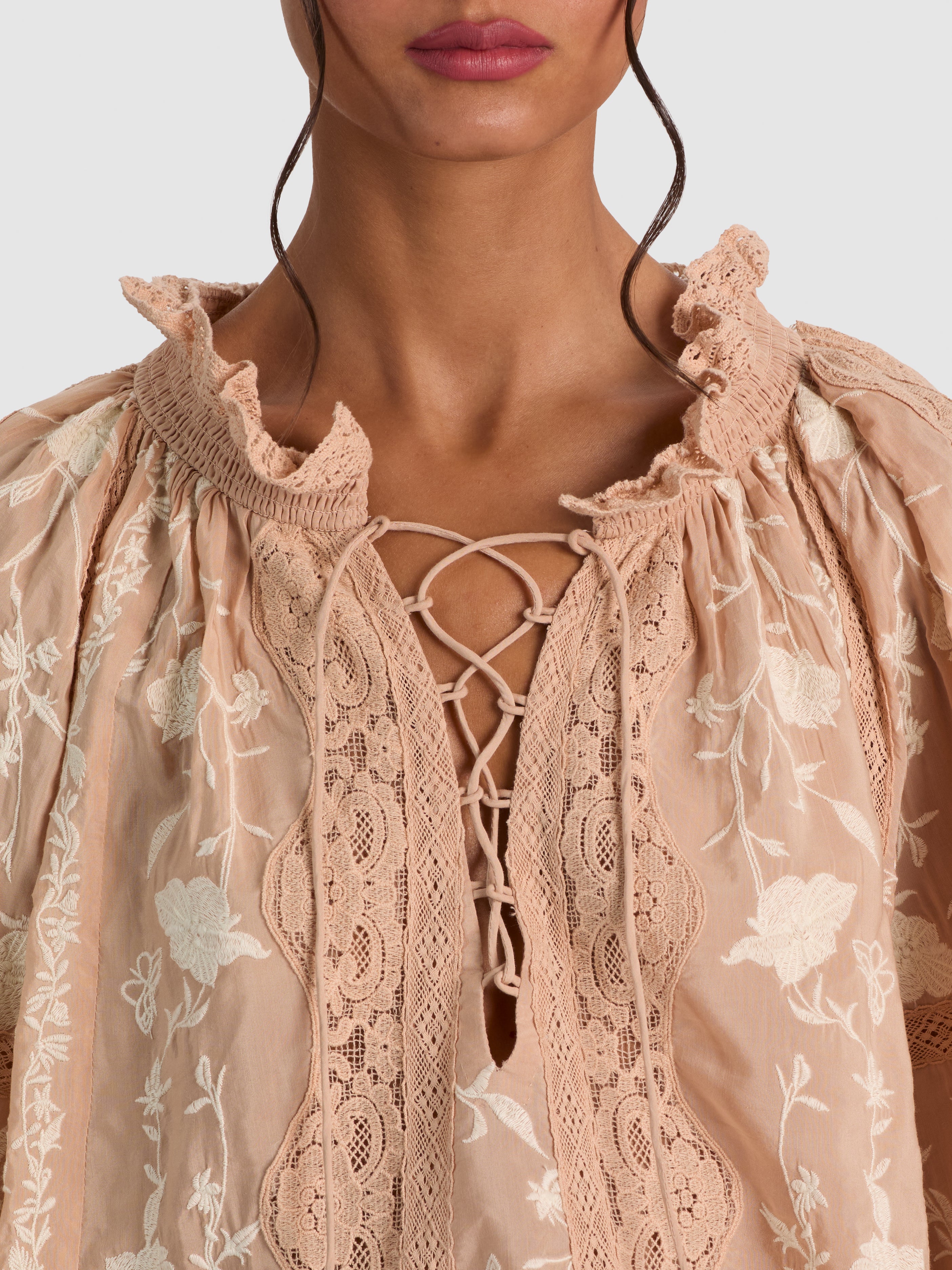 CHEMISIER NORAH EMBR AVEC DENTELLE SUR LE DEVANT-ALICE + OLIVIA