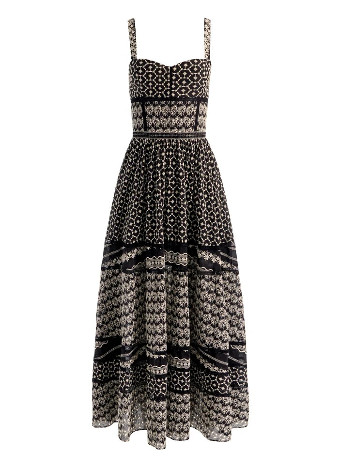 ANYA MIDI DRESS-BLACK/OFF WHITE-ALICE + OLIVIA