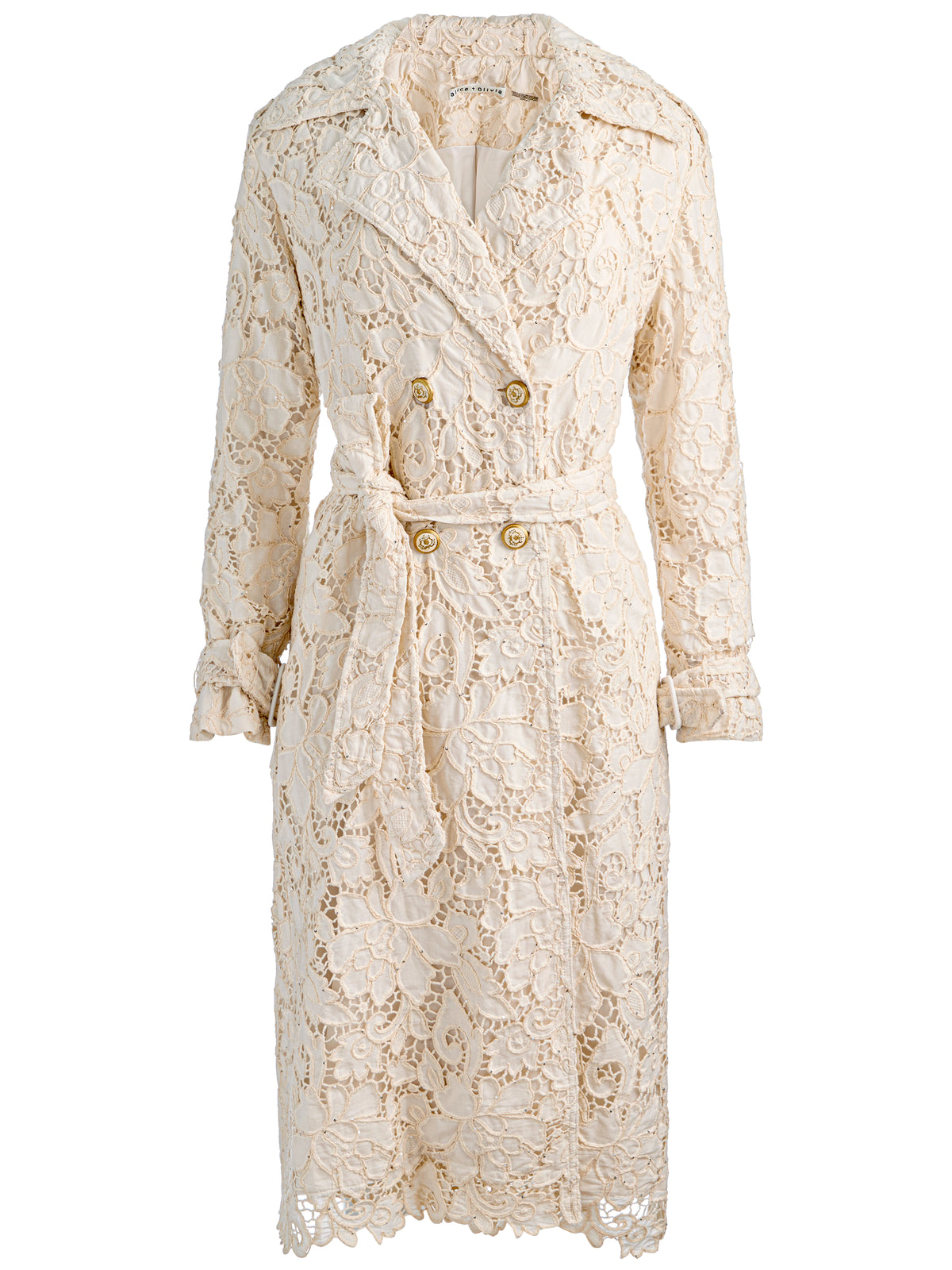 TRENCH MIDI KEITH EYELET - NATURALE