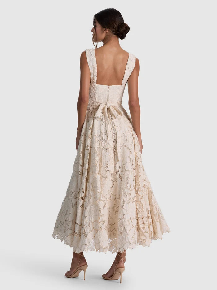 ESMA FLARED MIDI DRESS-NATURAL-ALICE + OLIVIA