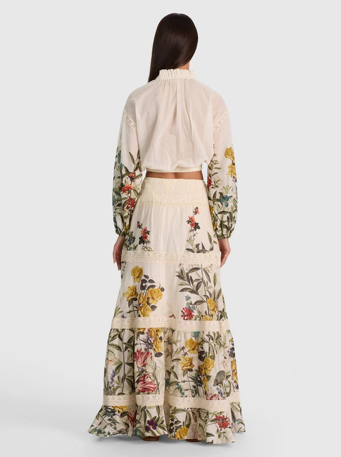 CASSIE EMBROIDERED BLOUSE-DESERT SPRIGS VANILLA-ALICE + OLIVIA