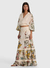 CASSIE EMBROIDERED BLOUSE-DESERT SPRIGS VANILLA-ALICE + OLIVIA