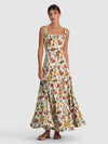 POLLY SEAMED TIE WAIST FLARED ANKLE LENGTH DRESS-DESERT SPRIGS VANILLA-ALICE + OLIVIA