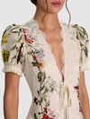 ROBE DE CHAMBRE CHEMISE DE NUIT INGRID EN PU CUFF SLV AVEC BORDURE EN DENTELLE-ALICE + OLIVIA