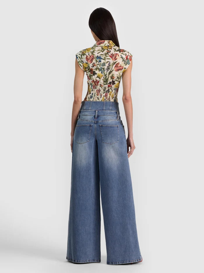 KIM CORSET BUTTON DOWN-ALICE + OLIVIA