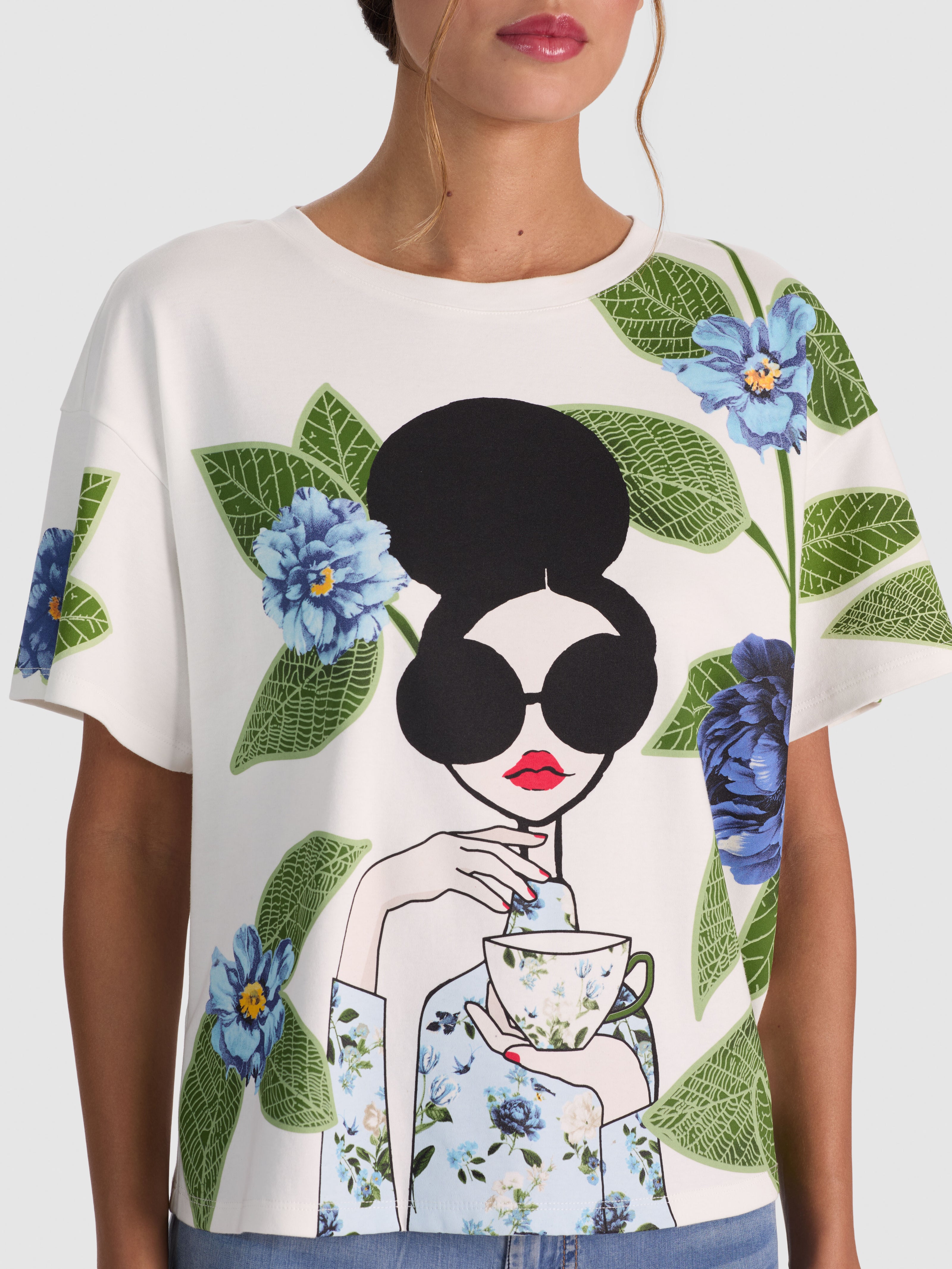 T-SHIRT OVERSIZE EVAN STACEFACE-ALICE + OLIVIA