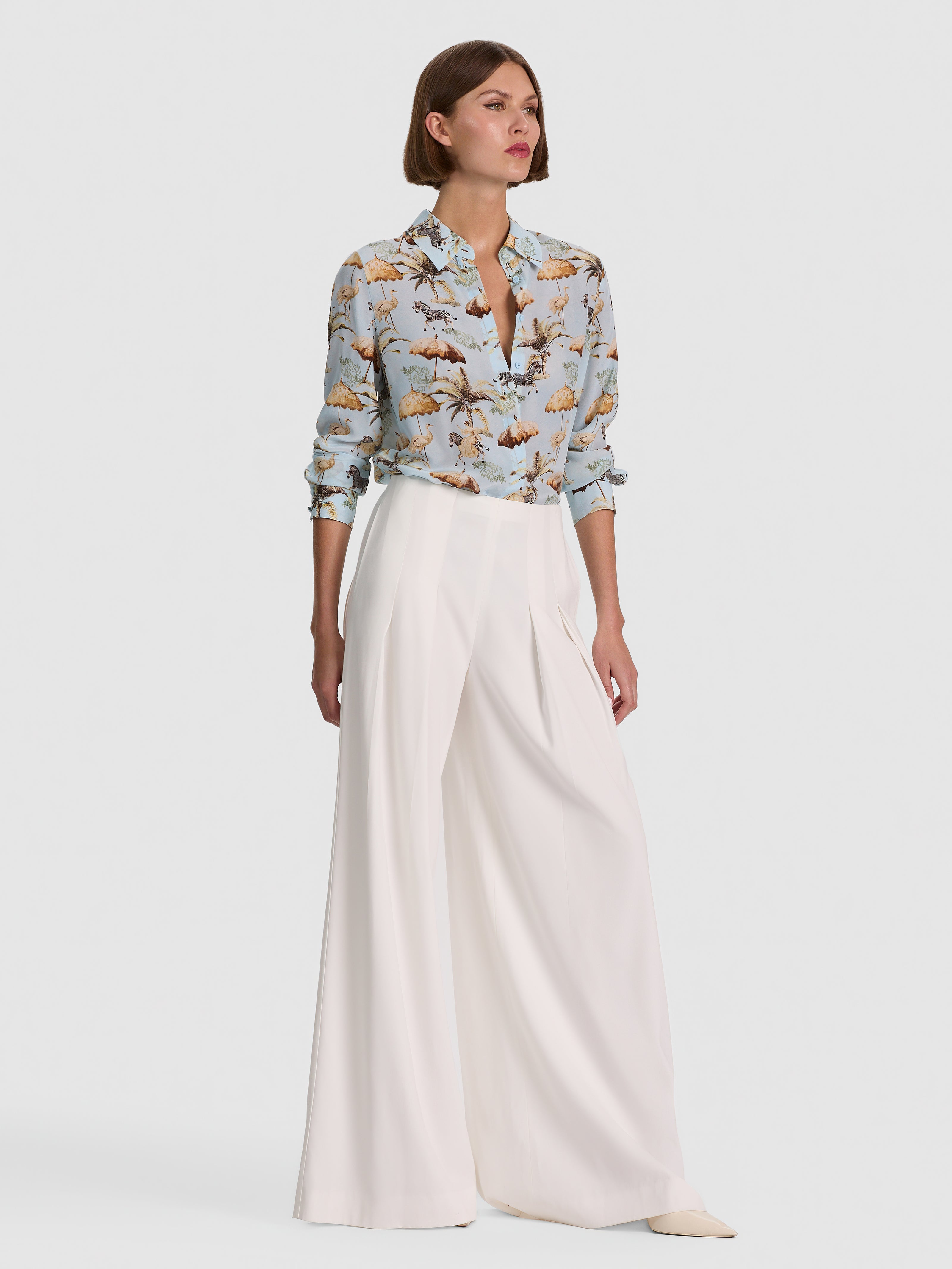 WILLA STACEFACE SILK BLOUSE-UNTAMED-ALICE + OLIVIA
