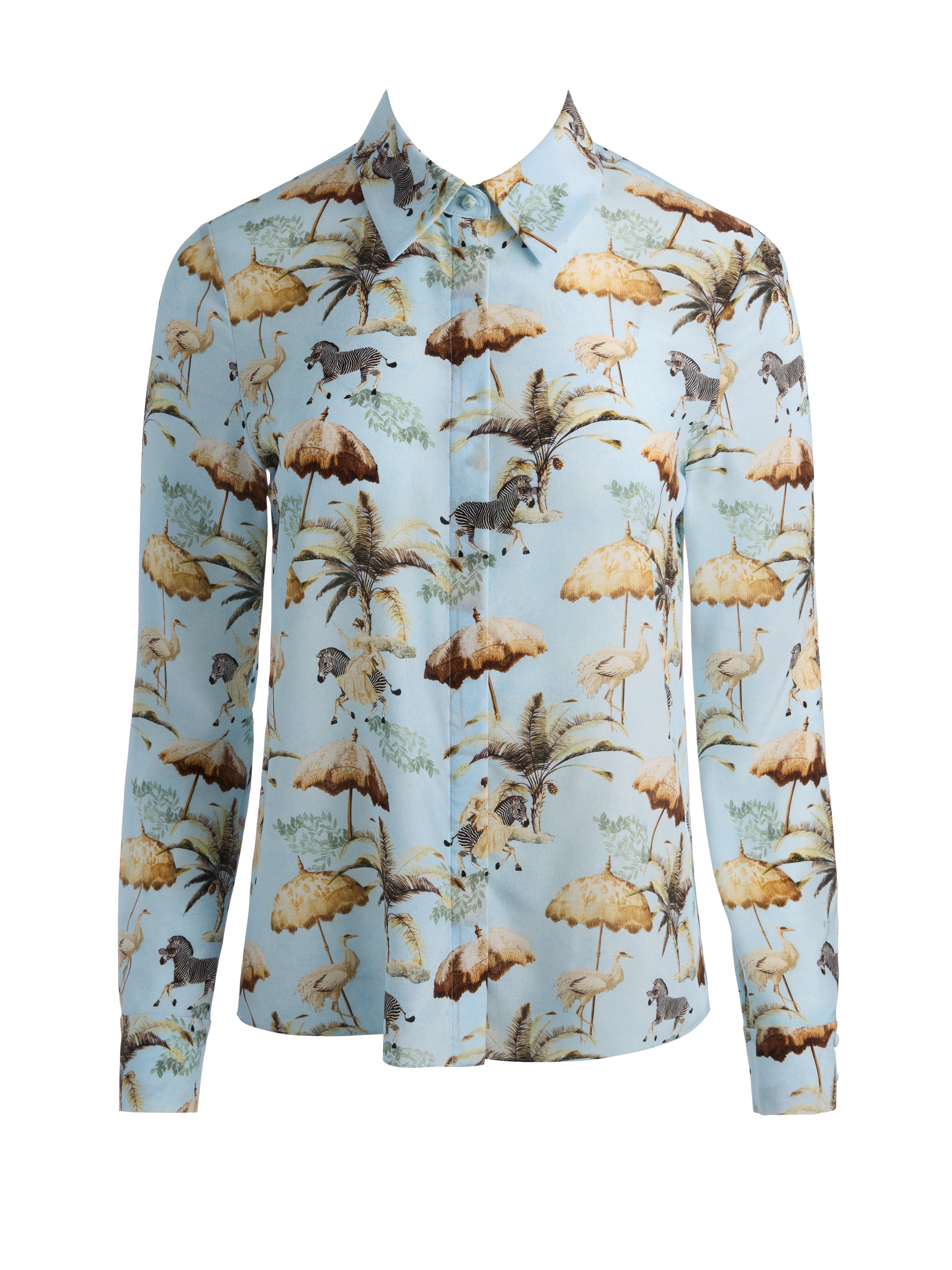 WILLA STACEFACE SILK BLOUSE-UNTAMED-ALICE + OLIVIA