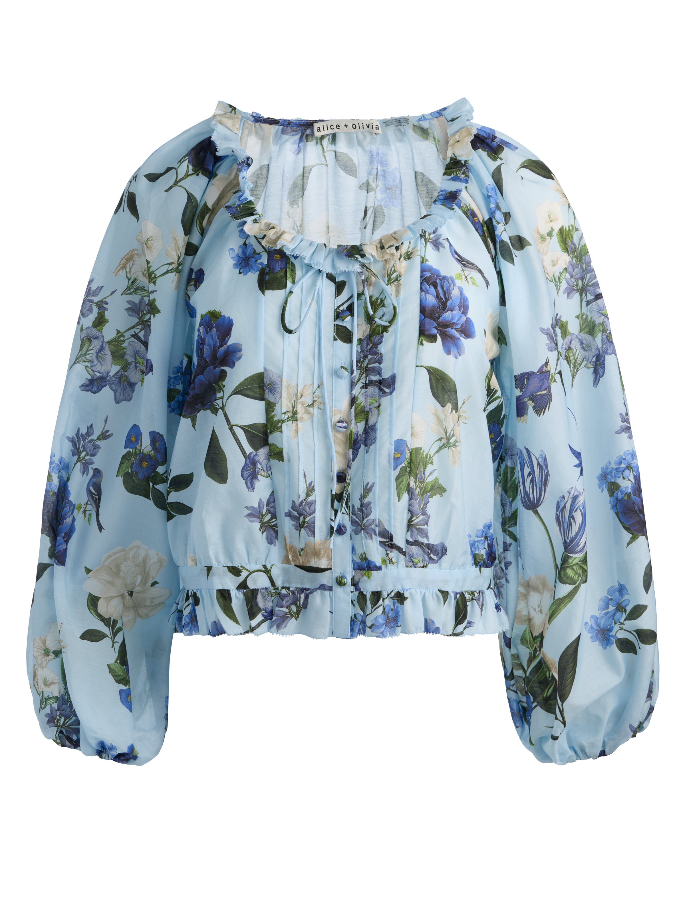 MCLAINE CROPPED BLOUSE-FLY AWAY-ALICE + OLIVIA