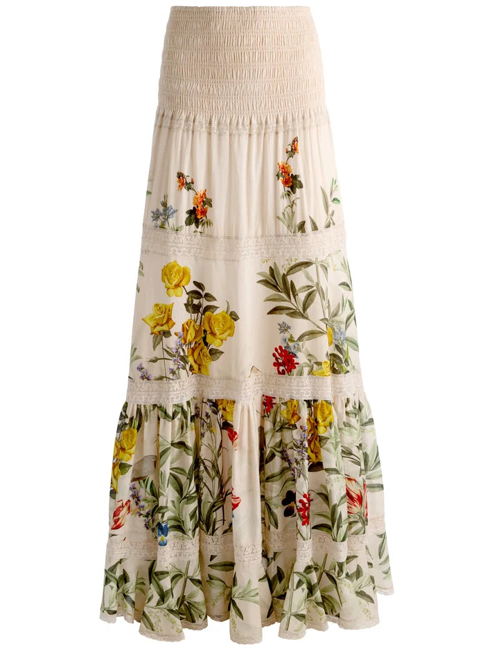 STEVIE MAXI SKIRT - DESERT SPRIGS VANILLA