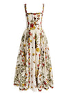 VERA MIDI DRESS-DESERT SPRIGS VANILLA-ALICE + OLIVIA