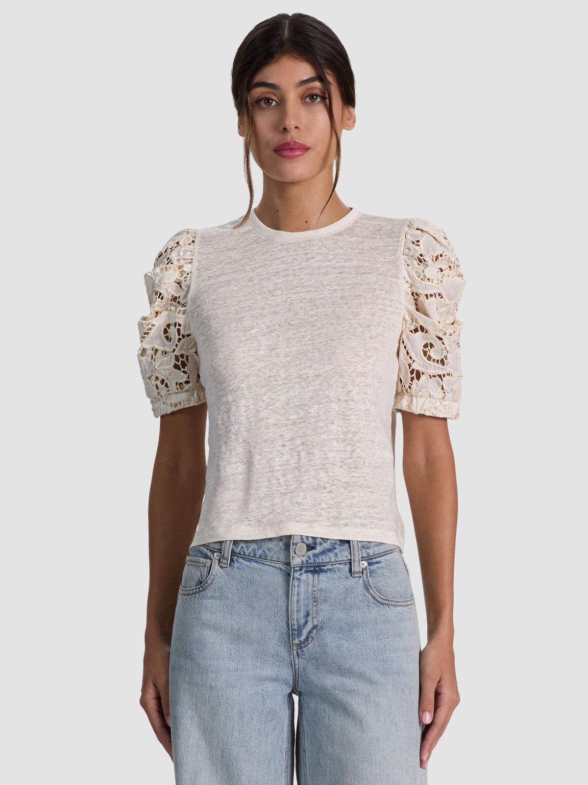 TOP GIROCOLLO IN LINO TYLER - NATURALE