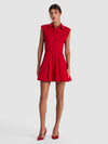 KIM PANELED CORSET FLARED MINI SHIRT DRESS-HIBISCUS-ALICE + OLIVIA