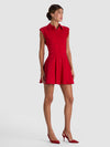 KIM PANELED CORSET FLARED MINI SHIRT DRESS-HIBISCUS-ALICE + OLIVIA