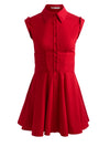 KIM PANELED CORSET FLARED MINI SHIRT DRESS-HIBISCUS-ALICE + OLIVIA
