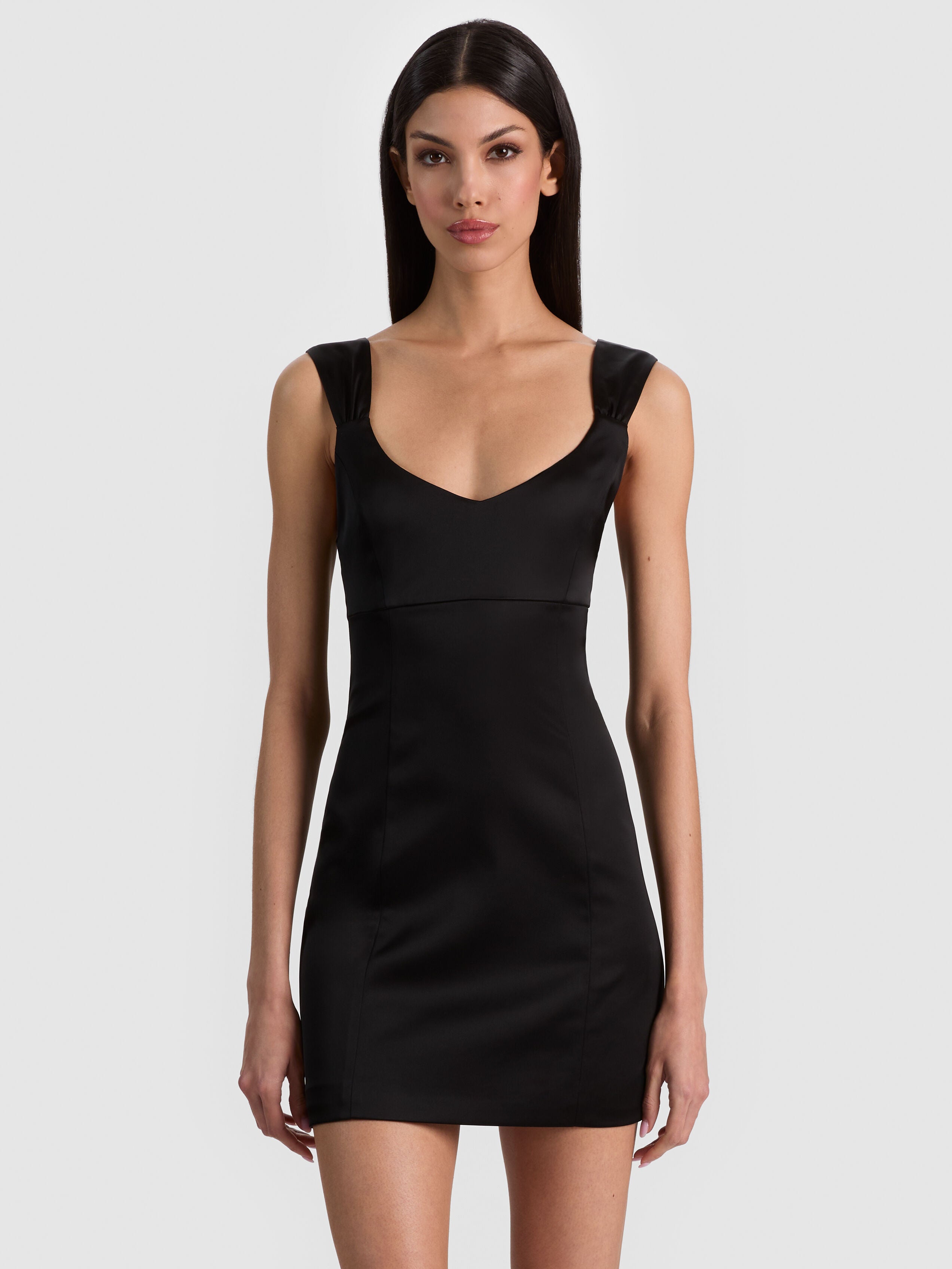 RENEE FITTED MINI DRESS in Black
