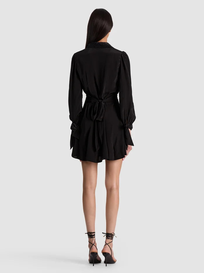 DEBORAH MINI SHIRT DRESS-Black-ALICE + OLIVIA