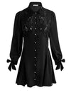 DEBORAH MINI SHIRT DRESS-Black-ALICE + OLIVIA