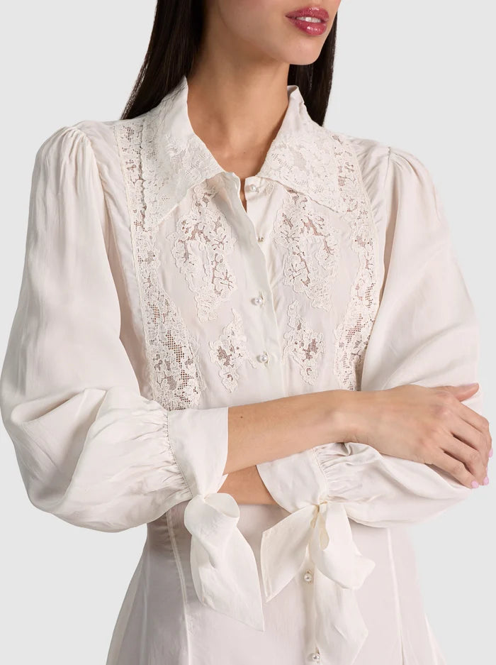 DEBORAH MINI SHIRT DRESS-OFF WHITE-ALICE + OLIVIA