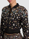 JACKIE EMBELLISHED BOMBER JACKET-BLACK/MULTI-ALICE + OLIVIA
