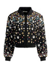 JACKIE EMBELLISHED BOMBER JACKET-BLACK/MULTI-ALICE + OLIVIA