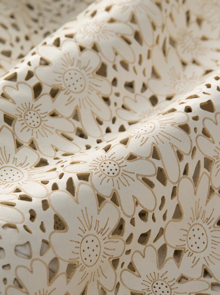 GIACCA IN PELLE TAGLIO LASER KIDMAN - BIANCO SPORCO