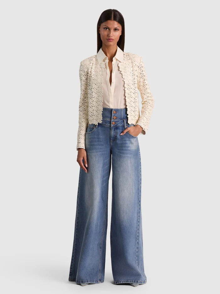 KIDMAN LASER-CUT LEATHER JACKET-OFF WHITE-ALICE + OLIVIA