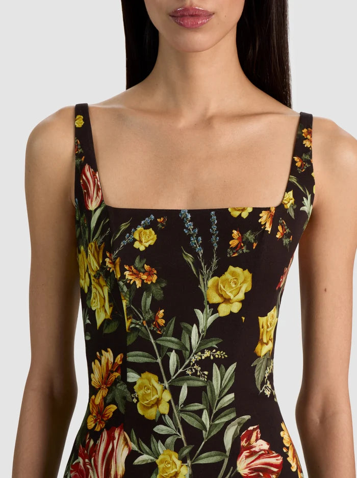 JULIA MINI DRESS-DESERT SPRIGS BLACK-ALICE + OLIVIA