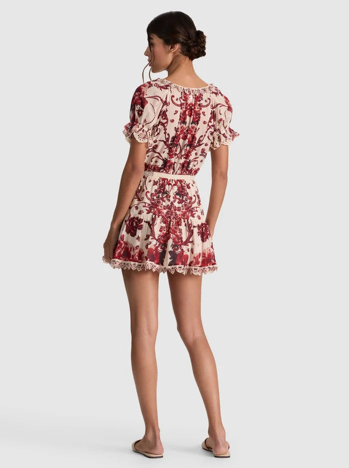 ROBE COURTE ÉTAGÉE BOUTONNÉE MCLAINE AVEC MANCHES BOUFFANTES-ALICE + OLIVIA